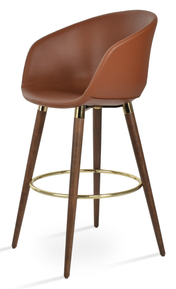 Soho Concept Tribeca Gz.Wood Barstools & Counterstools - Luxe Upholstered Chairs With 10-year Fabric Guarantee Walnut  Soho-concept-dining-chair-07214