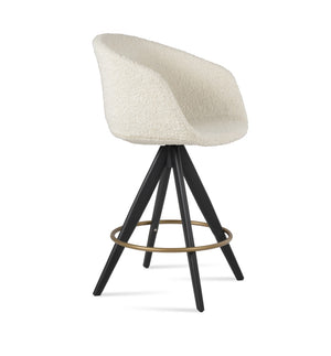 Soho Concept Tribeca Mw Barstools & Counterstools - Stylish Wool Upholstery, 10-year Guarantee, Swivel Comfort Black,Brass,White  Soho-concept-dining-chair-09936