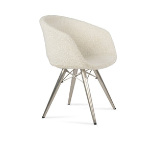 Soho Concept Tribeca Mw Armchair Dining Chair In White - Luxurious Boucle Wool Fabric With 10-year Guarantee White  Soho-concept-dining-chair-06127