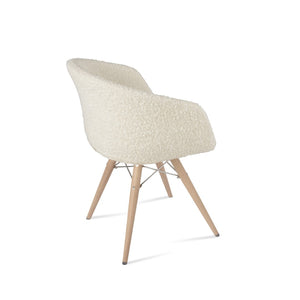 Soho Concept Tribeca Mw Armchair Dining Chair In White - Luxurious Boucle Wool Fabric With 10-year Guarantee Natural,White  Soho-concept-dining-chair-06126