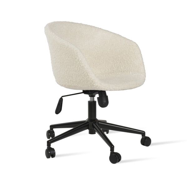 Soho Concept Tribeca Office Chair In Boucle, Velvet, Nubuck & Camira Fabrics - 10 Year Warranty, Elegant Black & White Black,White  Soho-concept-dining-chair-11978