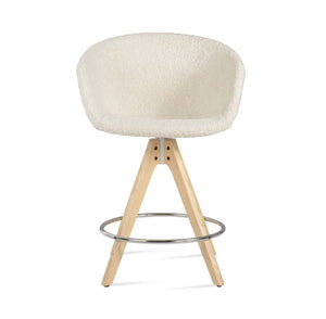 Soho Concept Tribeca Pyramid Barstools & Counterstools - Stylish Wool Fabric, Solid Wood Base, 10-year Guarantee Ash,Natural,White  Soho-concept-dining-chair-09939