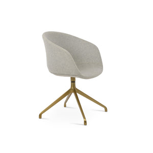 Soho Concept Tribeca Arm Spider Swivel Chair - Stylish Dining Chair In Black & White Boucle Wool Fabric, 10-year Guarantee Brass,Silver  Soho-concept-dining-chair-06163