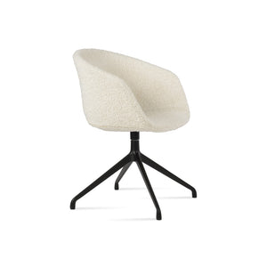 Soho Concept Tribeca Arm Spider Swivel Chair - Stylish Dining Chair In Black & White Boucle Wool Fabric, 10-year Guarantee Black,White  Soho-concept-dining-chair-06149