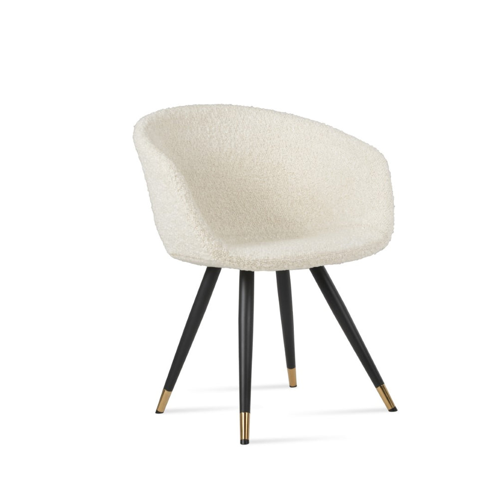 Soho Concept Tribeca Arm Star Dining Chair - Premium Camira Blazer Wool, Stylish Boucle Fabric, 10-year Guarantee Walnut,White  Soho-concept-dining-chair-06175