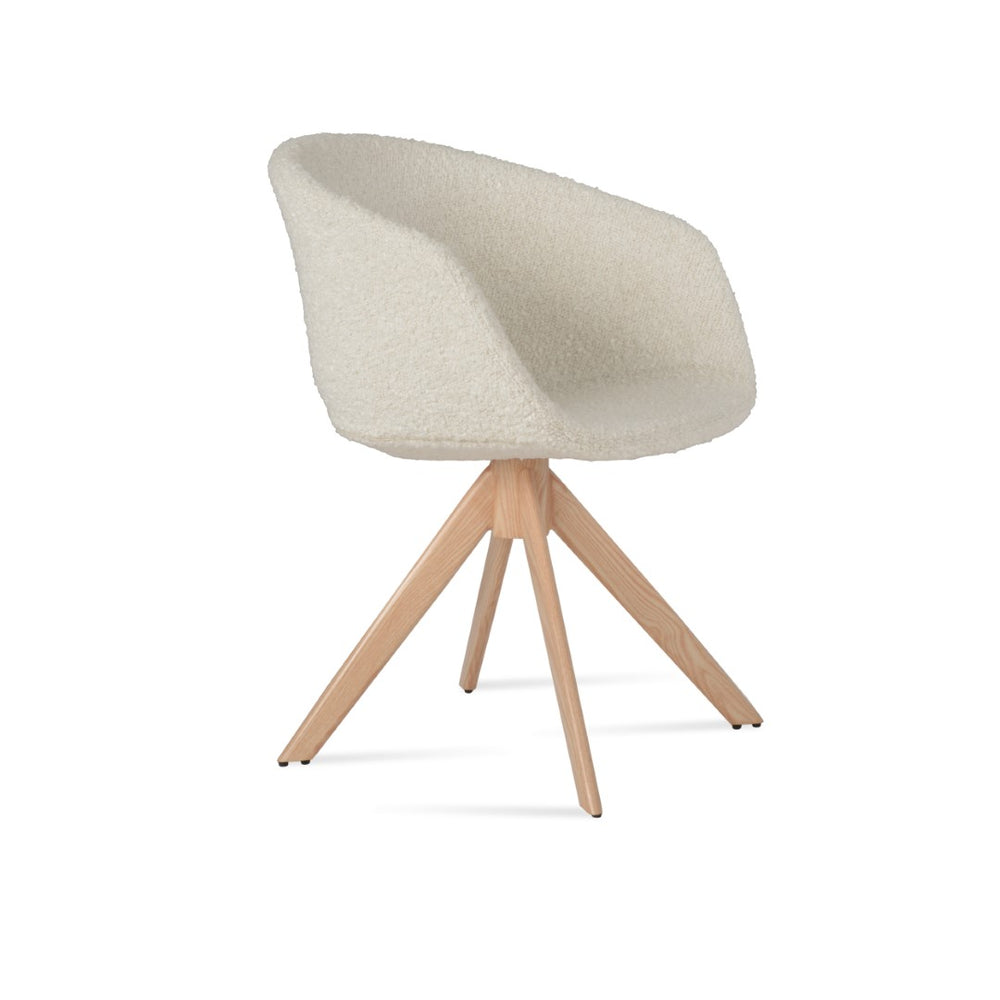 Soho Concept Tribeca Arm Sword Swivel Dining Chair - Durable Camira Blazer Wool, 10-year Guarantee & Stylish Finish Natural,White  Soho-concept-dining-chair-06200