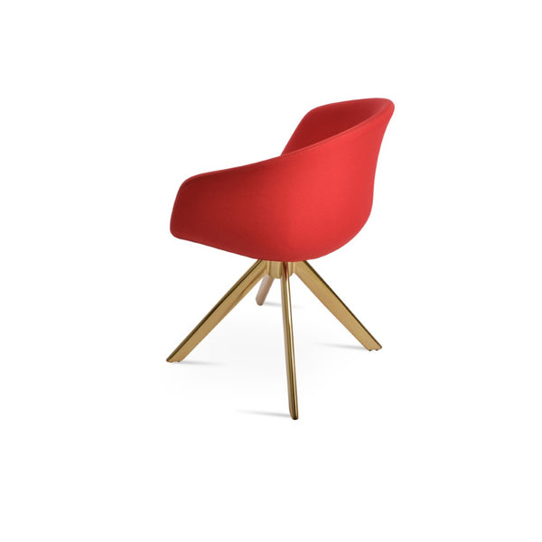 Soho Concept Tribeca Arm Sword Swivel Dining Chair - Stylish Boucle, Velvet & Nubuck Fabrics With 10-year Guarantee Gold,Red  Soho-concept-dining-chair-06202