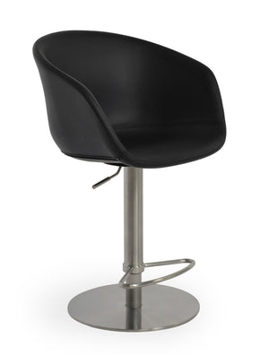 Soho Concept Dallas Piston Stool With Half Footrest – Stylish Barstool & Counterstool Options, 2-year Guarantee! Black  Soho-concept-dining-chair-07211