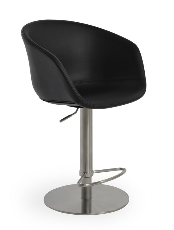 Soho Concept Dallas Piston Stool With Half Footrest – Stylish Barstool & Counterstool Options, 2-year Guarantee! Black  Soho-concept-dining-chair-07211