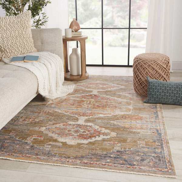 Jaipur Living Vibe by Jaipur Living Haelyn Distressed Medallion Polyester Area Rug for Rooms 2'9"X8' RUG149303
