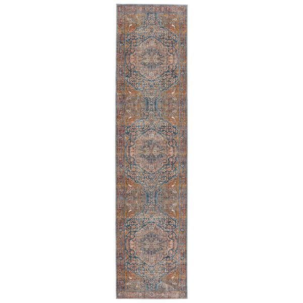 Jaipur Living Vibe by Jaipur Living Saphir Ornate Medallion Polyester Area Rug for Global Interiors 3' x 12' RUG151807