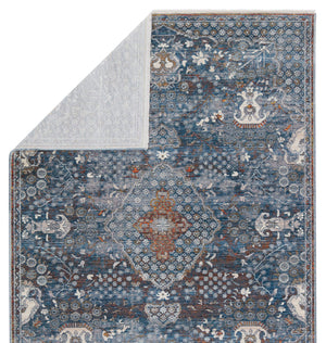 Jaipur Living Vibe by Jaipur Living Harkin Ornate Medallion Polyester Indoor Rug Vintage Appeal Blue 3'X12' RUG151271