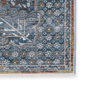 Jaipur Living Vibe by Jaipur Living Harkin Ornate Medallion Polyester Indoor Rug Vintage Appeal Blue 3'X12' RUG151271