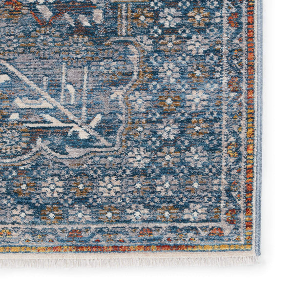Jaipur Living Vibe by Jaipur Living Harkin Ornate Medallion Polyester Indoor Rug Vintage Appeal Blue 3'X12' RUG151271