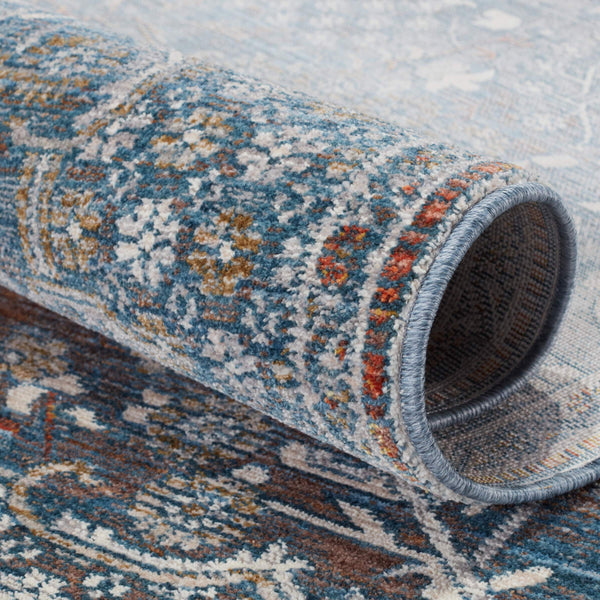 Jaipur Living Vibe by Jaipur Living Harkin Ornate Medallion Polyester Indoor Rug Vintage Appeal Blue 3'X12' RUG151271
