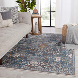 Jaipur Living Vibe by Jaipur Living Harkin Ornate Medallion Polyester Indoor Rug Vintage Appeal Blue 8'X10' RUG151269