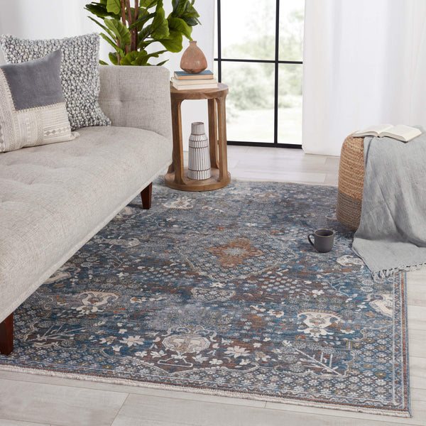 Jaipur Living Vibe by Jaipur Living Harkin Ornate Medallion Polyester Indoor Rug Vintage Appeal Blue 8'X10' RUG151269
