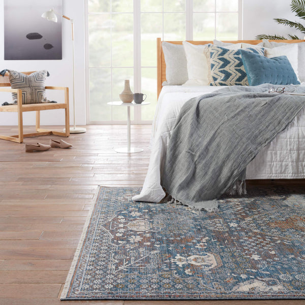 Jaipur Living Vibe by Jaipur Living Harkin Ornate Medallion Polyester Indoor Rug Vintage Appeal Blue 8'X10' RUG151269