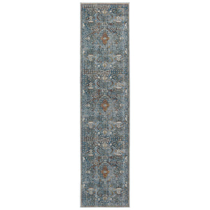 Jaipur Living Vibe by Jaipur Living Harkin Ornate Medallion Polyester Indoor Rug Vintage Appeal Blue 3'X12' RUG151271