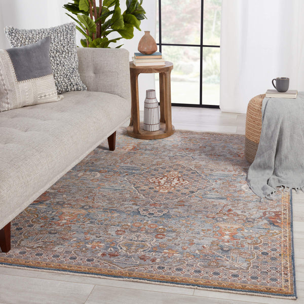Jaipur Living Vibe by Jaipur Living Harkin Ornate Medallion Polyester Indoor Rug Vintage Appeal Light Gray 2'9"X8' RUG151278