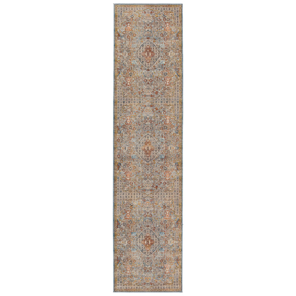 Jaipur Living Vibe by Jaipur Living Harkin Ornate Medallion Polyester Indoor Rug Vintage Appeal Light Gray 3'X12' RUG151276