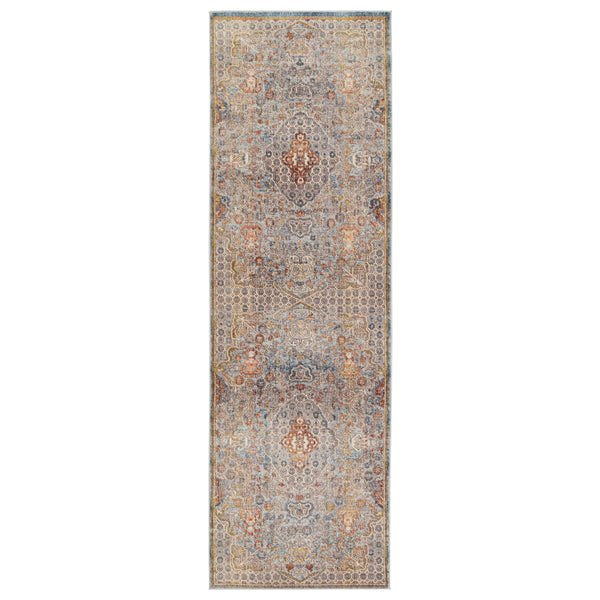 Jaipur Living Vibe by Jaipur Living Harkin Ornate Medallion Polyester Indoor Rug Vintage Appeal Light Gray 2'9"X8' RUG151278