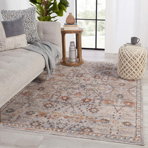 Jaipur Living Vibe by Jaipur Living Katalia Trellis Floral Vine Polyester Area Rug Room Gray 2'9" X 8' RUG151293