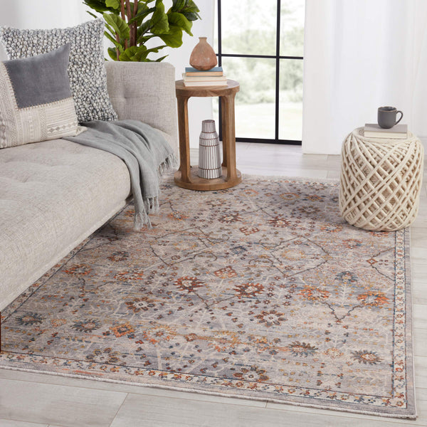 Jaipur Living Vibe by Jaipur Living Katalia Trellis Floral Vine Polyester Area Rug Room Gray 2'9" X 8' RUG151293