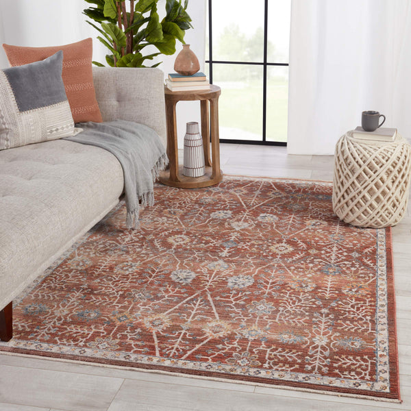 Jaipur Living Vibe by Jaipur Living Katalia Trellis Floral Vine Polyester Area Rug Room Red 8' X 10' RUG151294