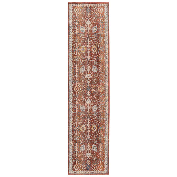 Jaipur Living Vibe by Jaipur Living Katalia Trellis Floral Vine Polyester Area Rug Room Red 3' X 12' RUG151296