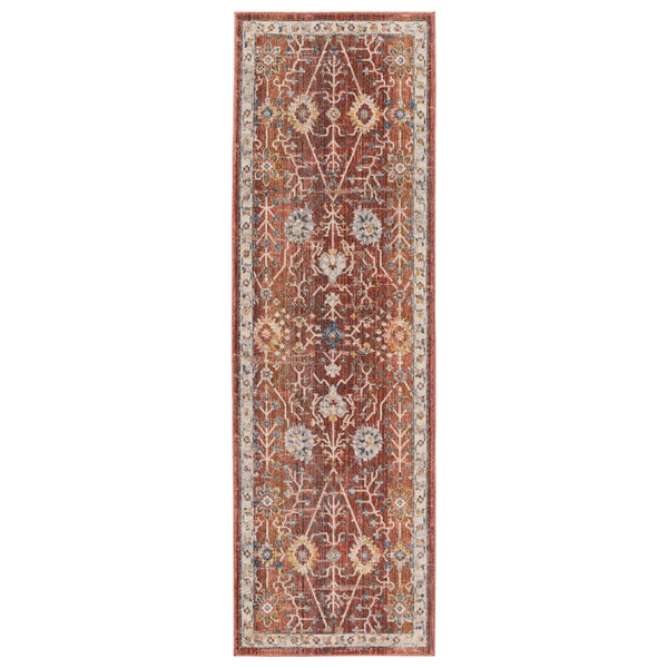 Jaipur Living Vibe by Jaipur Living Katalia Trellis Floral Vine Polyester Area Rug Room Red 2'9" X 8' RUG151298