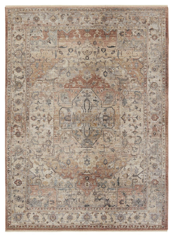 Jaipur Living Terra Starling Trr16 Powerloomed Machinemade 100% Polyester Traditional Medallion Indoor Rug Gray, Pink 100% Polyester Rug155008
