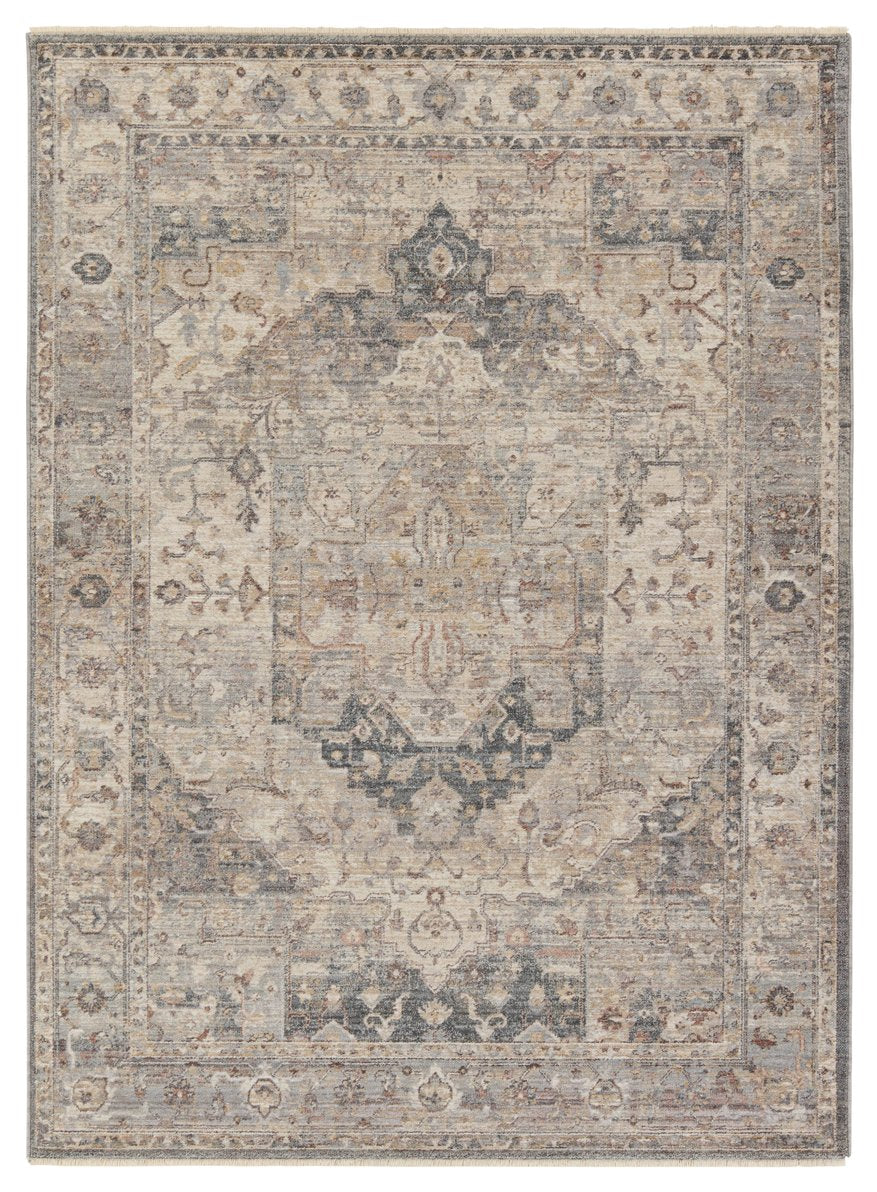 Jaipur Living Terra Starling Trr17 Powerloomed Machinemade 100% Polyester Traditional Medallion Indoor Rug Tan, Slate 100% Polyester Rug155011