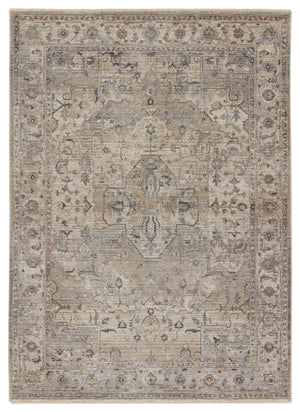 Jaipur Living Terra Starling Trr18 Powerloomed Machinemade 100% Polyester Traditional Medallion Indoor Rug Tan, Gray 100% Polyester Rug155019