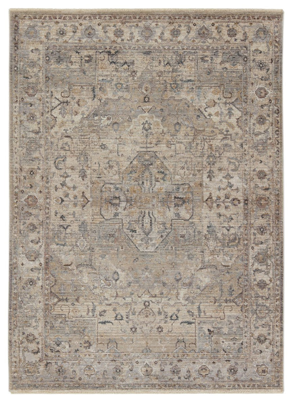 Jaipur Living Terra Starling Trr18 Powerloomed Machinemade 100% Polyester Traditional Medallion Indoor Rug Tan, Gray 100% Polyester Rug155019