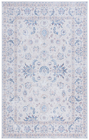 Safavieh Tucson Ivory Blue 10X14 Area Rug - Machine Washable, Slip-Resistant Polyester, Low-Profile Floral Elegance TSN100A-10