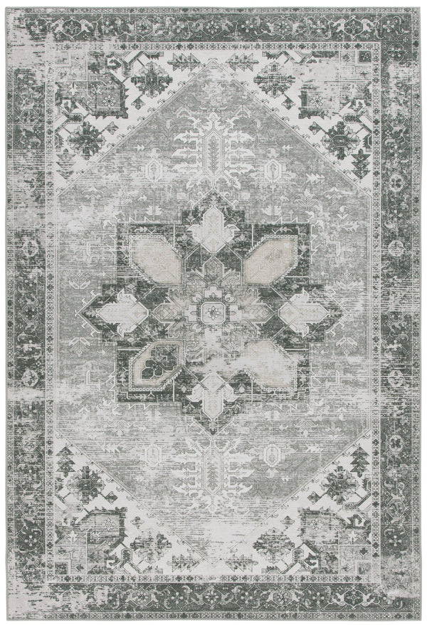 Safavieh Tucson Vintage Persian Oval Rug In Dark Sage & Ivory — Machine Washable, Low-Profile, Slip-Resistant 6'-0" x 8'-0" TSN102F-68OV