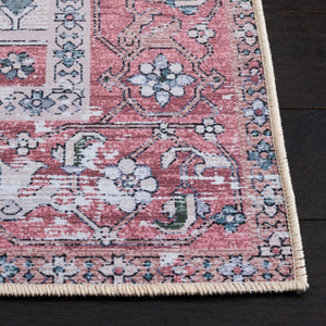 Safavieh Tucson Traditional Floral Geometric Polyester Runner Rug for Hallways and Entryways Grey Blue Rust 3'-0" x 3'-0" TSN102G-3SQ
