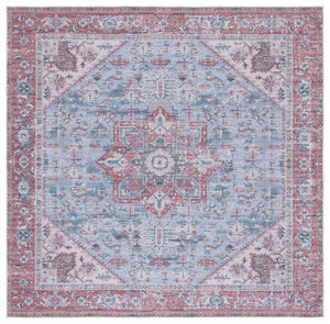 Safavieh Tucson Traditional Floral Geometric Polyester Runner Rug for Hallways and Entryways Grey Blue Rust 3'-0" x 3'-0" TSN102G-3SQ