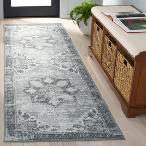Safavieh Tucson Grey Square Area Rug — Machine Washable, Slip-Resistant, Low-Profile Polyester Comfort 3'-0" x 3'-0" TSN102J-3SQ