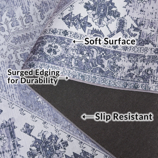 Safavieh Tucson Grey Square Area Rug — Machine Washable, Slip-Resistant, Low-Profile Polyester Comfort 3'-0" x 3'-0" TSN102J-3SQ