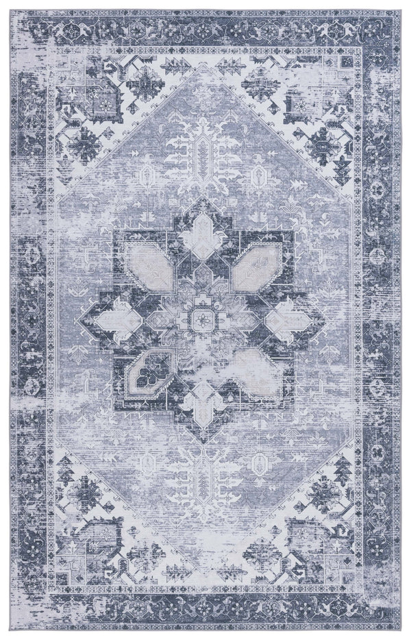 Safavieh Tucson Grey Square Area Rug — Machine Washable, Slip-Resistant, Low-Profile Polyester Comfort 3'-0" x 3'-0" TSN102J-3SQ
