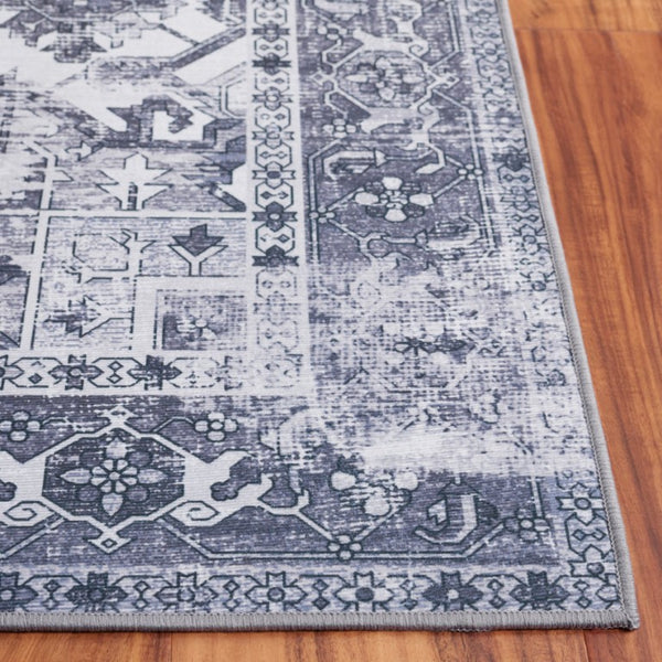Safavieh Tucson Traditional Grey Polyester Area Rug Machine Washable Slip Resistant Low Pile Gray 7'-0" x 7'-0" TSN102J-7SQ