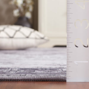 Safavieh Tucson Traditional Grey Polyester Area Rug Machine Washable Slip Resistant Low Pile Gray 8'-0" x 8'-0" TSN102J-8SQ