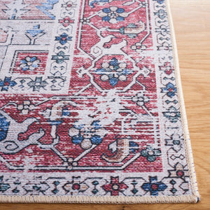 Safavieh Tucson Traditional Floral Geometric Polyester Runner Rug for Hallways and Entryways Navy Red 2'-6" x 10'-0" TSN102N-210