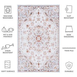 Safavieh Tucson Vintage Persian 103b Beige Grey Rug - Large 10' X 14', Machine Washable & Slip Resistant Features Beige ,Grey Polyester Pile Tsn103b-10