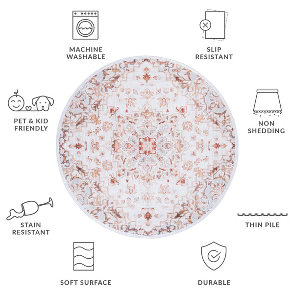 Safavieh Tucson Vintage Persian 103b Beige Grey Rug - Large 10' X 14', Machine Washable & Slip Resistant Features Beige ,Grey Polyester Pile Tsn103b-10