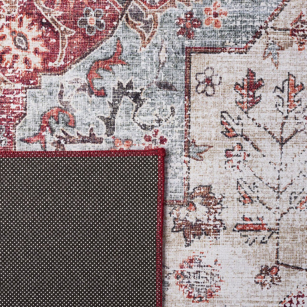 Safavieh Tucson Vintage Persian Area Rug - Elegant Power-loomed Design, Washable & Slip-resistant Safety Beige Green ,Rust Polyester Pile Tsn105c-3r