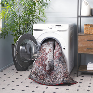 Safavieh Tucson Vintage Persian Area Rug - Elegant Power-loomed Design, Washable & Slip-resistant Safety Beige Green ,Rust Polyester Pile Tsn105c-3r