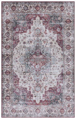 Safavieh Tucson Vintage Persian Area Rug - Elegant Power-loomed Design, Washable & Slip-resistant Safety Beige Green ,Rust Polyester Pile Tsn105c-3r
